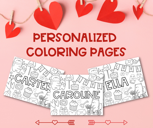 Personalized Valentine's Day Coloring Page