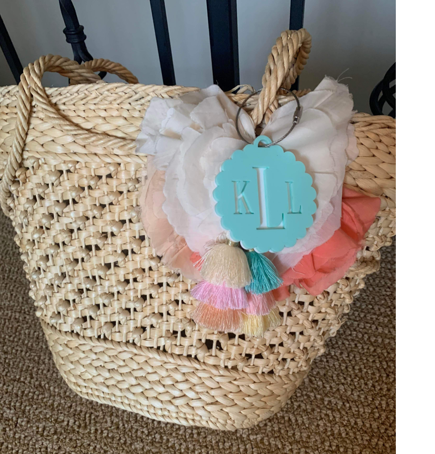 Monogram Scalloped Bag Tag