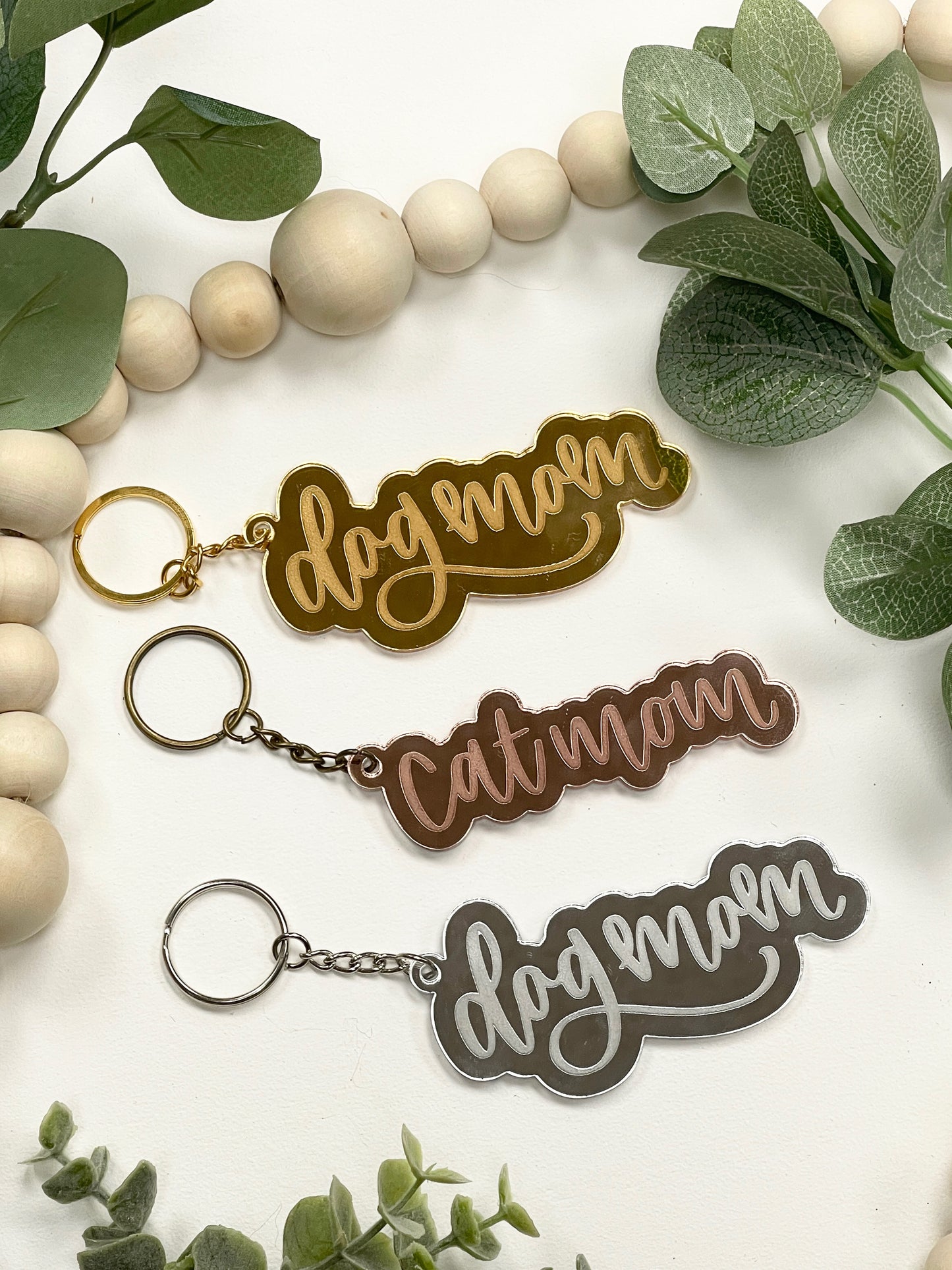 Dog Mom/Cat Mom Acrylic Keychain