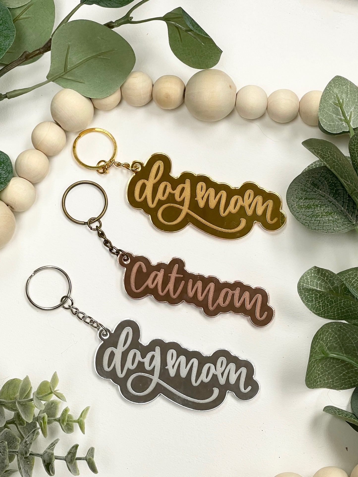 Dog Mom/Cat Mom Acrylic Keychain