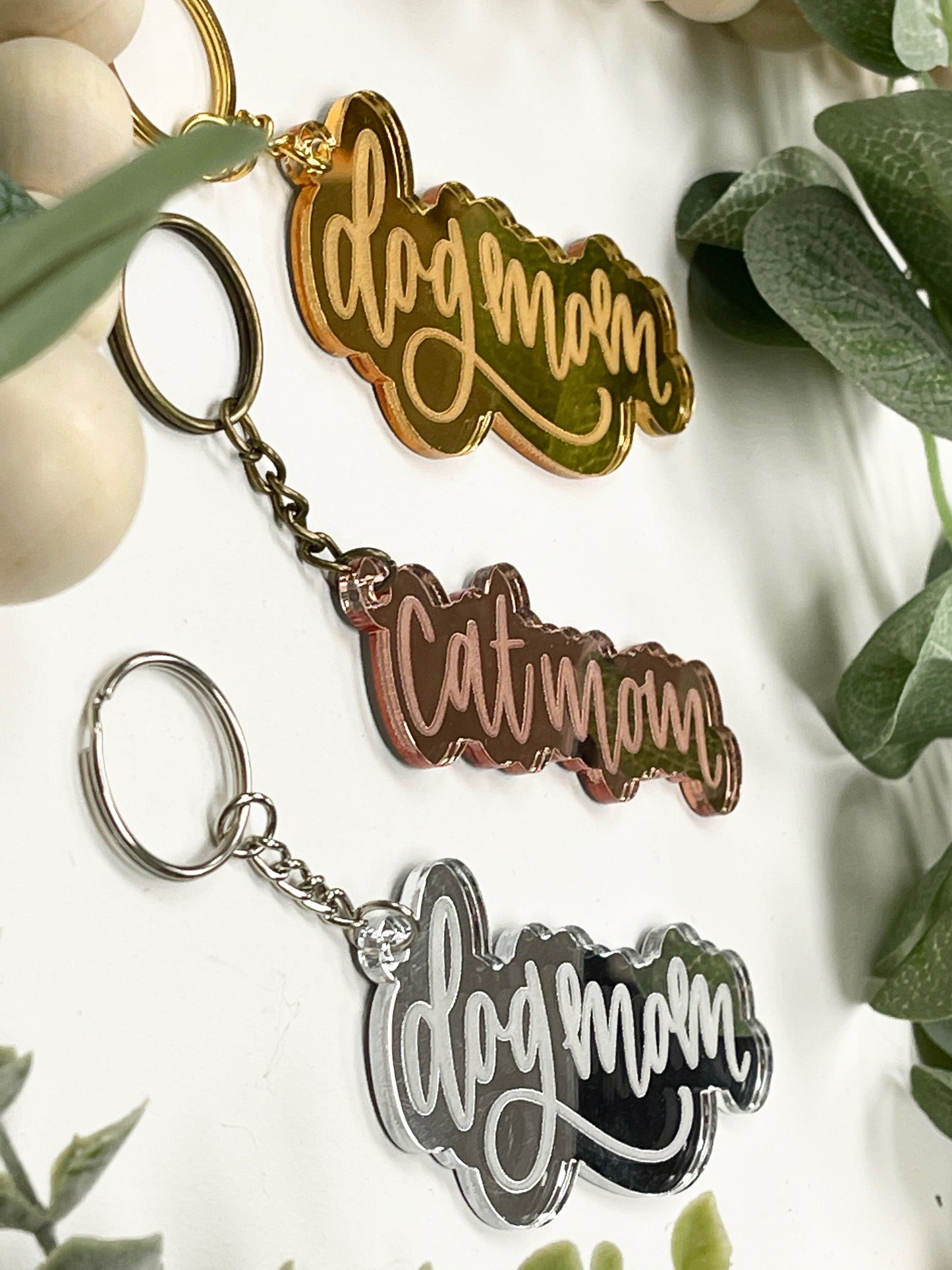 Dog Mom/Cat Mom Acrylic Keychain