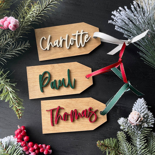 Stocking Tag - Wood Lettering