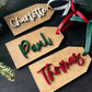 Stocking Tag - Wood Lettering