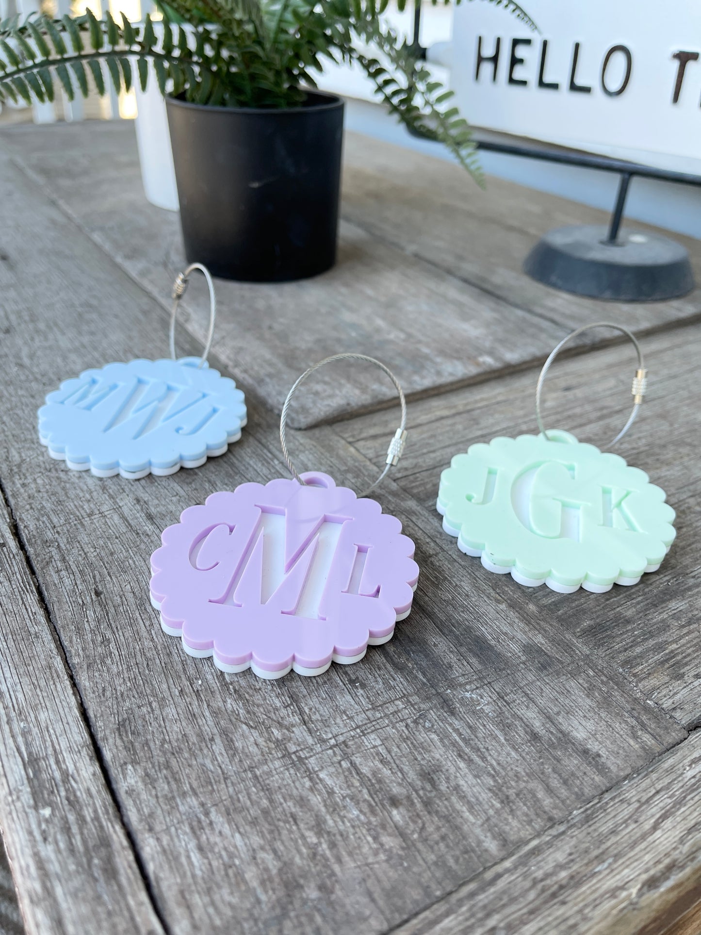 Monogram Scalloped Bag Tag